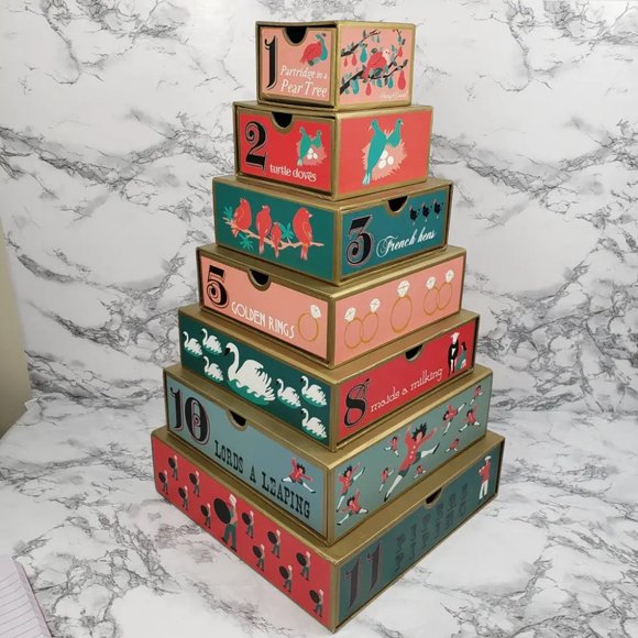 Harry & David Twelve Days Christmas Tower Drawer Box - Picture 3 of 10